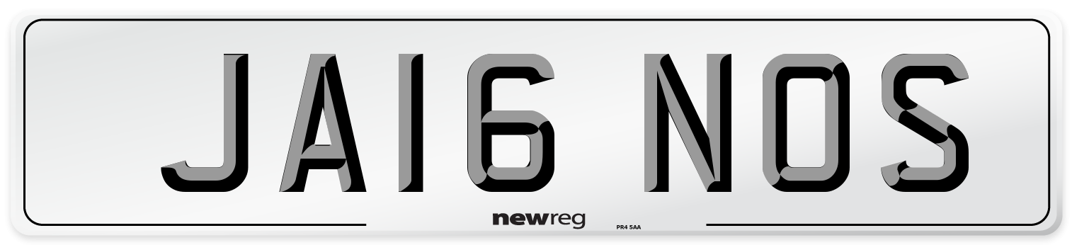 JA16 NOS Number Plate from New Reg